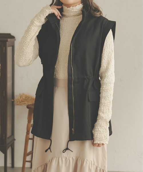 Ambre Neige(アンブルネージュ)の「【袖取り外し可能】2WAYツイルジレジャケット/WEB/EC限定商品(その他アウター・レディース・ブラック/ダークブラウン/ベージュ/アイボリー/カーキ・FREE)」の17枚目の写真