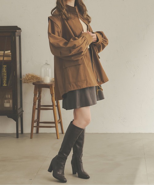 Ambre Neige(アンブルネージュ)の「【袖取り外し可能】2WAYツイルジレジャケット/WEB/EC限定商品(その他アウター・レディース・ブラック/ダークブラウン/ベージュ/アイボリー/カーキ・FREE)」の9枚目の写真