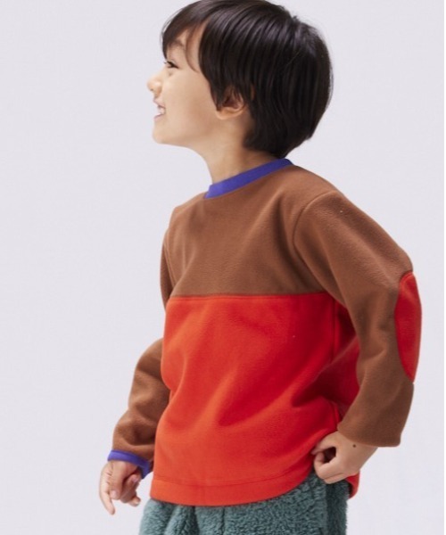 Life Support Products（ライフサポートプロダクツ）の「リサイクルフリースツートンプルオーバー（80～150cm）（スウェット・キッズ・ブラウン/ライトブルー/ブルー・80/130/100/90/140/150/110/120）」の2枚目の写真