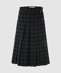 Long Check School Skirt