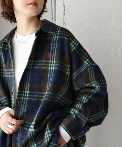 BEVERLY HILLS POLO CLUB(ビバリーヒルズポロクラブ)の「BEVERLY HILLS POLO CLUB ビバリーヒルズポロクラブ チェックオーバーシャツ(シャツ/ブラウス・レディース・ライトブルー/パープル/マスタード/ネイビー・M)」の3枚目の写真