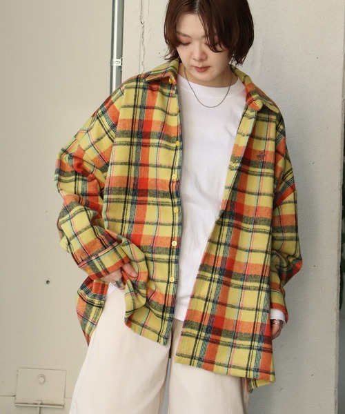 BEVERLY HILLS POLO CLUB(ビバリーヒルズポロクラブ)の「BEVERLY HILLS POLO CLUB ビバリーヒルズポロクラブ チェックオーバーシャツ(シャツ/ブラウス・レディース・ライトブルー/パープル/マスタード/ネイビー・M)」の4枚目の写真