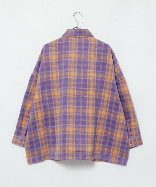 BEVERLY HILLS POLO CLUB(ビバリーヒルズポロクラブ)の「BEVERLY HILLS POLO CLUB ビバリーヒルズポロクラブ チェックオーバーシャツ(シャツ/ブラウス・レディース・ライトブルー/パープル/マスタード/ネイビー・M)」の11枚目の写真