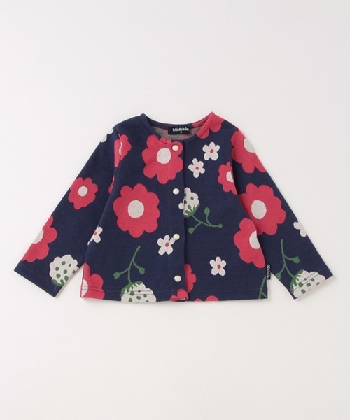 kladskap（クレードスコープ）の「花柄長袖カーディガン（カーディガン/ボレロ・キッズ・マスタード/ネイビー・100cm/120cm/90cm/110cm）」の2枚目の写真