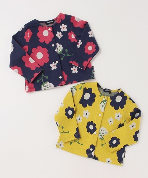 kladskap（クレードスコープ）の「花柄長袖カーディガン（カーディガン/ボレロ・キッズ・マスタード/ネイビー・100cm/120cm/90cm/110cm）」の8枚目の写真