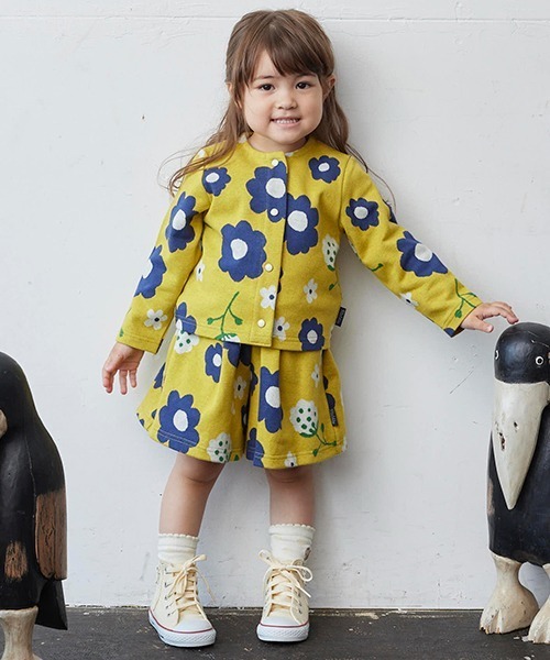 kladskap（クレードスコープ）の「花柄長袖カーディガン（カーディガン/ボレロ・キッズ・マスタード/ネイビー・100cm/120cm/90cm/110cm）」の11枚目の写真