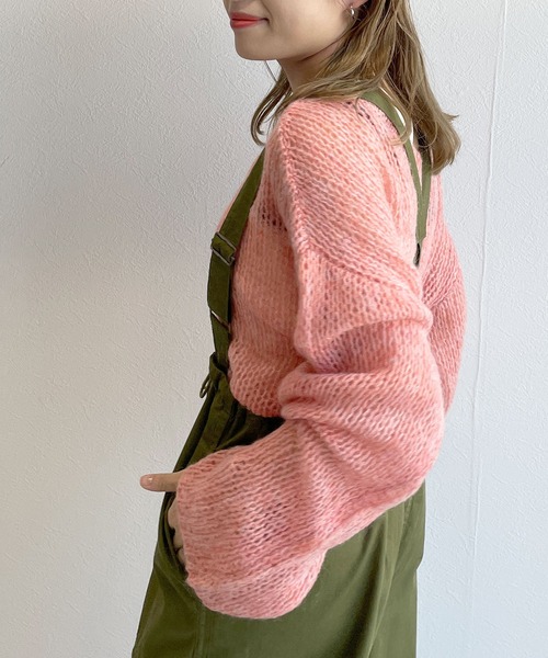 w closet（ダブルクローゼット）の「モヘア混ショートクルーネックプルオーバー（ニット/セーター・レディース・ピンク/イエロー/グリーン・FREE）」の13枚目の写真