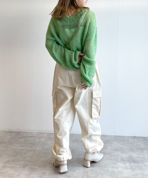 w closet（ダブルクローゼット）の「モヘア混ショートクルーネックプルオーバー（ニット/セーター・レディース・ピンク/イエロー/グリーン・FREE）」の20枚目の写真