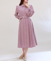 TRUDEA（トルディア）の「シャドーストライプシャツワンピース（シャツワンピース）」