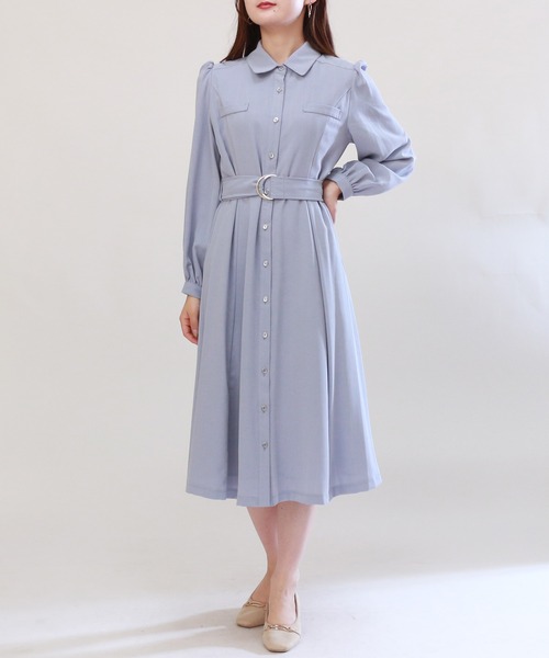 TRUDEA(トルディア)の「シャドーストライプシャツワンピース(シャツワンピース・レディース・ネイビー/ブルー/ラベンダー/ブラウン/テラコッタ/ミント・MEDIUM)」の6枚目の写真