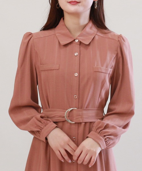 TRUDEA(トルディア)の「シャドーストライプシャツワンピース(シャツワンピース・レディース・ネイビー/ブルー/ラベンダー/ブラウン/テラコッタ/ミント・MEDIUM)」の16枚目の写真