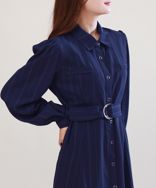 TRUDEA(トルディア)の「シャドーストライプシャツワンピース(シャツワンピース・レディース・ネイビー/ブルー/ラベンダー/ブラウン/テラコッタ/ミント・MEDIUM)」の19枚目の写真