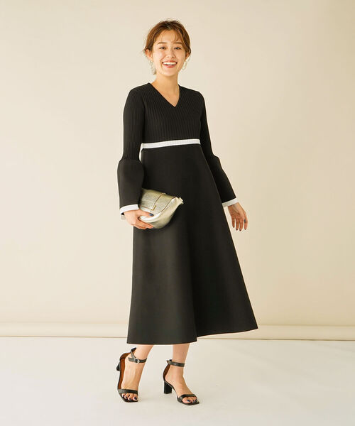 NOLLEY’S(ノーリーズ)の「《手洗い可能》Vネックワンピース(ワンピース・レディース・ブラック/ブラック系その他3・38)」の12枚目の写真