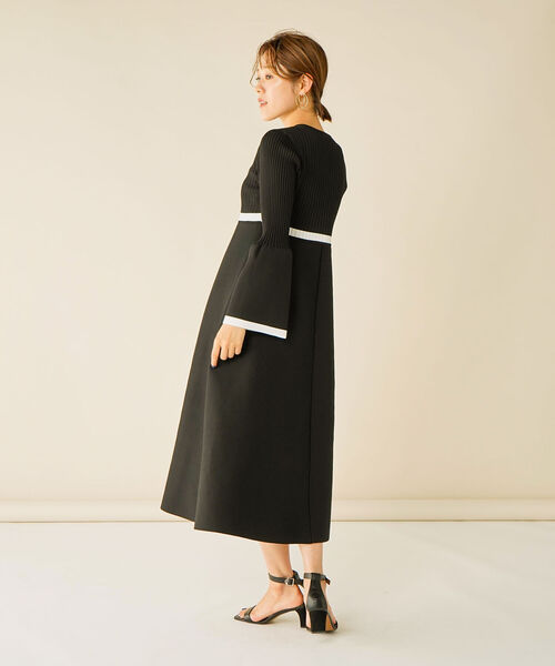 NOLLEY’S(ノーリーズ)の「《手洗い可能》Vネックワンピース(ワンピース・レディース・ブラック/ブラック系その他3・38)」の3枚目の写真