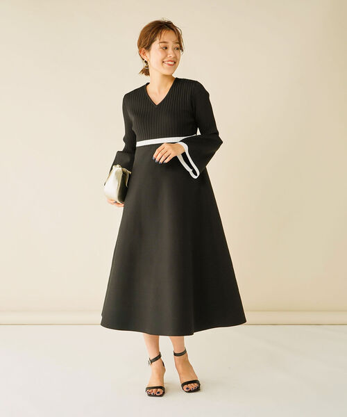 NOLLEY’S(ノーリーズ)の「《手洗い可能》Vネックワンピース(ワンピース・レディース・ブラック/ブラック系その他3・38)」の15枚目の写真