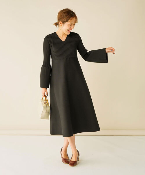 NOLLEY’S(ノーリーズ)の「《手洗い可能》Vネックワンピース(ワンピース・レディース・ブラック/ブラック系その他3・38)」の8枚目の写真