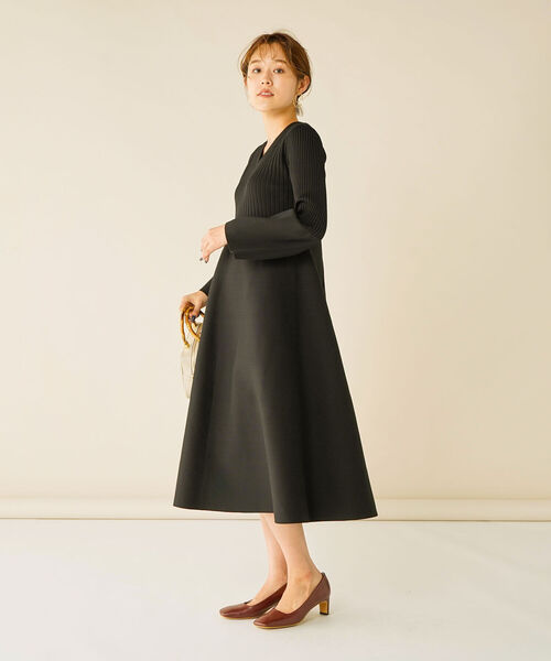 NOLLEY’S(ノーリーズ)の「《手洗い可能》Vネックワンピース(ワンピース・レディース・ブラック/ブラック系その他3・38)」の14枚目の写真