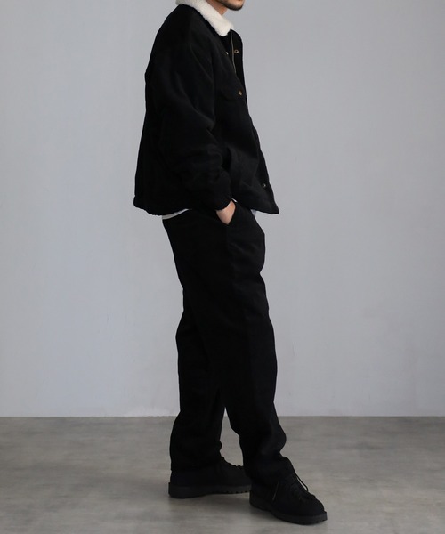 CREARE -LINO-（クレアーレリノ）の「裏ボア 8WコーデュロイZIPブルゾン<ユニセックス>（テーラードジャケット・メンズ・ブラック/グレイッシュベージュ/オフホワイト・M/L）」の12枚目の写真