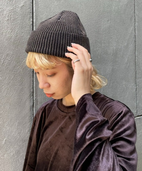 CIAOPANIC（チャオパニック）の「ピグメントニット帽（ニットキャップ/ビーニー・レディース・ブラック/レッド/スカイブルー/ホワイト・ONE SIZE）」の3枚目の写真