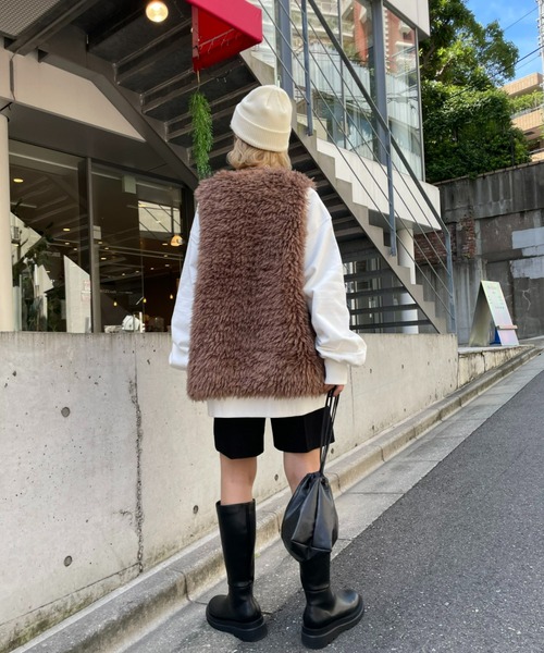 CIAOPANIC（チャオパニック）の「ピグメントニット帽（ニットキャップ/ビーニー・レディース・ブラック/レッド/スカイブルー/ホワイト・ONE SIZE）」の11枚目の写真