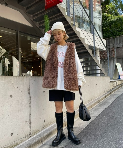 CIAOPANIC（チャオパニック）の「ピグメントニット帽（ニットキャップ/ビーニー・レディース・ブラック/レッド/スカイブルー/ホワイト・ONE SIZE）」の10枚目の写真