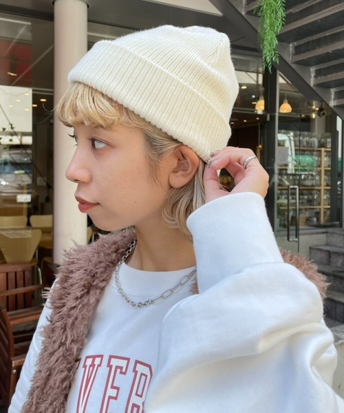 CIAOPANIC（チャオパニック）の「ピグメントニット帽（ニットキャップ/ビーニー・レディース・ブラック/レッド/スカイブルー/ホワイト・ONE SIZE）」の5枚目の写真