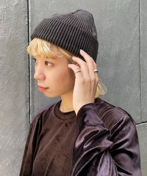CIAOPANIC（チャオパニック）の「ピグメントニット帽（ニットキャップ/ビーニー・レディース・ブラック/レッド/スカイブルー/ホワイト・ONE SIZE）」の12枚目の写真