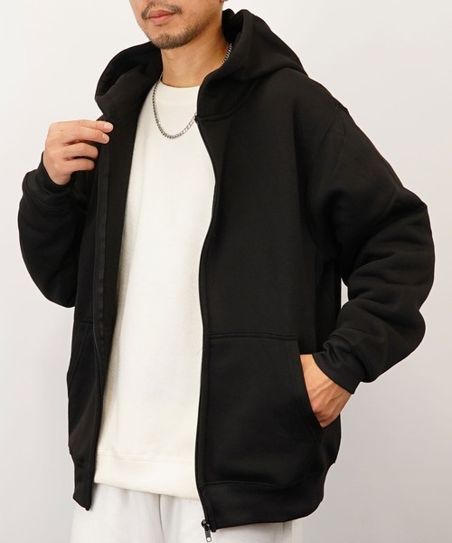 GGD SELECT(ジージーディー セレクト)の「ZIPパーカー 裏起毛(パーカー・メンズ・ブラック/グレー/ライトブラック/ネイビー・M/L/LL)」の13枚目の写真