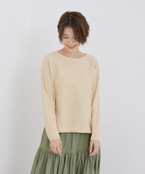 Jayro(ジャイロ)の「ボートネックプルオーバー(Tシャツ/カットソー・レディース・ベージュ/ピンク/ブルー/ホワイト系その他/チャコールグレー・M)」の2枚目の写真
