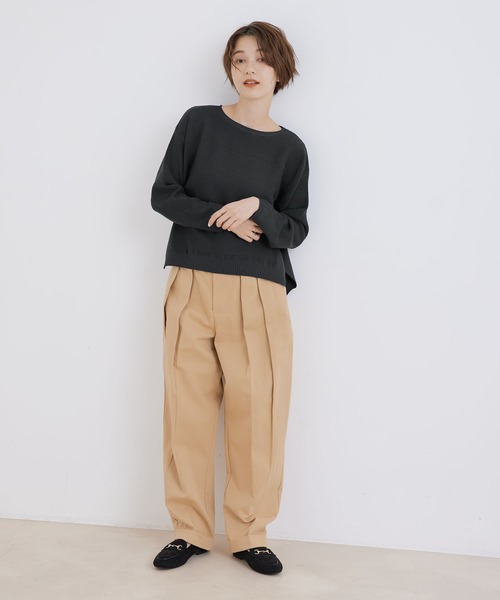 Jayro(ジャイロ)の「ボートネックプルオーバー(Tシャツ/カットソー・レディース・ベージュ/ピンク/ブルー/ホワイト系その他/チャコールグレー・M)」の7枚目の写真