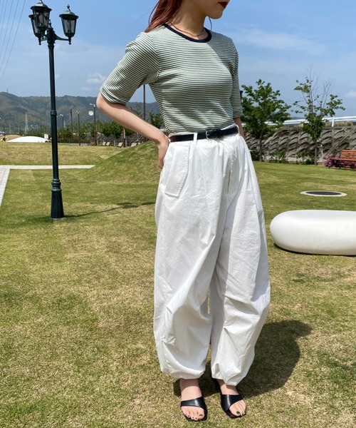 MILLER（ミラー）の「【CanCan 9月号掲載】[MILLER/ミラー] 別注 配色ボーダー 5分袖クルーネックTシャツ（Tシャツ/カットソー・レディース・ピンク/レッド/ブルー/ブラウン/ダークブラウン/イエロー・F）」の21枚目の写真