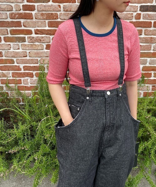 MILLER（ミラー）の「【CanCan 9月号掲載】[MILLER/ミラー] 別注 配色ボーダー 5分袖クルーネックTシャツ（Tシャツ/カットソー・レディース・ピンク/レッド/ブルー/ブラウン/ダークブラウン/イエロー・F）」の12枚目の写真