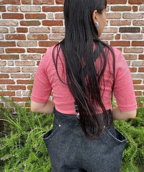 MILLER（ミラー）の「【CanCan 9月号掲載】[MILLER/ミラー] 別注 配色ボーダー 5分袖クルーネックTシャツ（Tシャツ/カットソー・レディース・ピンク/レッド/ブルー/ブラウン/ダークブラウン/イエロー・F）」の11枚目の写真