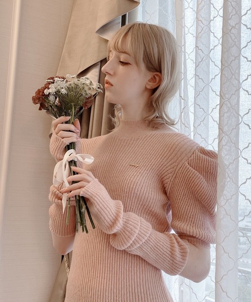 lilLilly（リルリリー）の「アームウォーマーニットワンピース（ワンピース・レディース・アイボリー/ブルー/ピンク・FREE）」の13枚目の写真