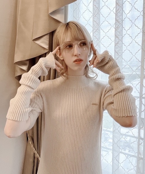 lilLilly（リルリリー）の「アームウォーマーニットワンピース（ワンピース・レディース・アイボリー/ブルー/ピンク・FREE）」の15枚目の写真