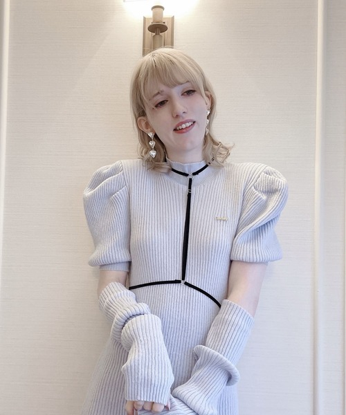 lilLilly（リルリリー）の「アームウォーマーニットワンピース（ワンピース・レディース・アイボリー/ブルー/ピンク・FREE）」の19枚目の写真