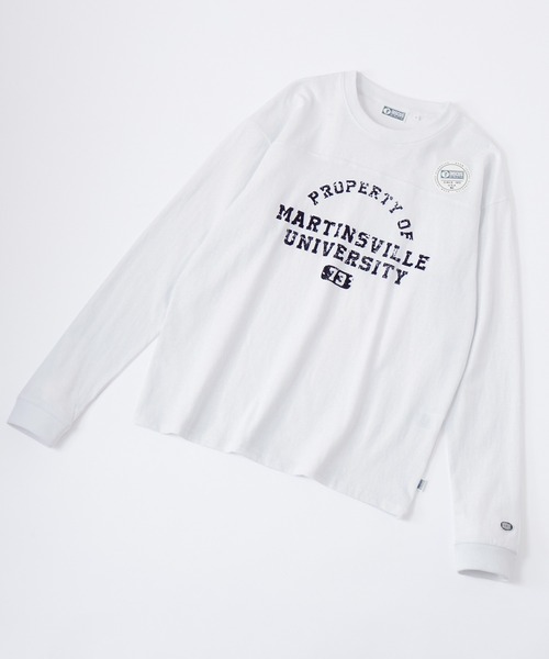 DISCUS ATHLETIC（ディスカス　アスレチック）の「DISCUS ATHLETIC/ディスカス アスレチック 切替ロゴプリントコットンオーバーサイズ長袖Tシャツ（Tシャツ/カットソー・レディース・オートミール/レッド/ブラック/ホワイト/イエロー/グリーン・L/XL/M）」の14枚目の写真