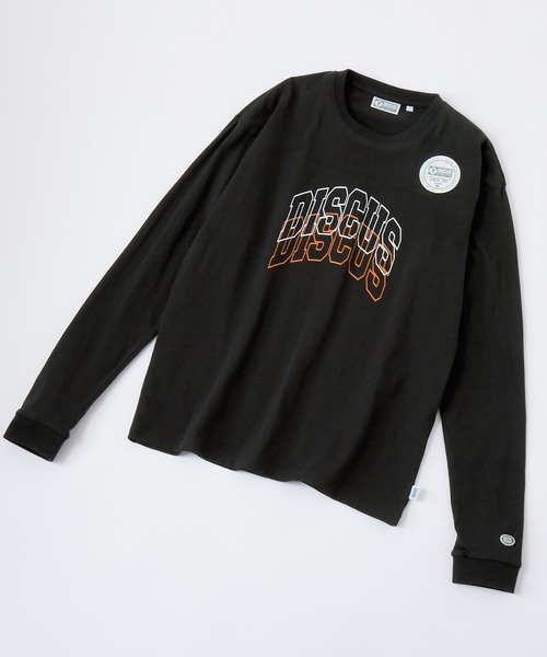 DISCUS ATHLETIC（ディスカス　アスレチック）の「DISCUS ATHLETIC/ディスカス アスレチック 切替ロゴプリントコットンオーバーサイズ長袖Tシャツ（Tシャツ/カットソー・レディース・オートミール/レッド/ブラック/ホワイト/イエロー/グリーン・L/XL/M）」の16枚目の写真