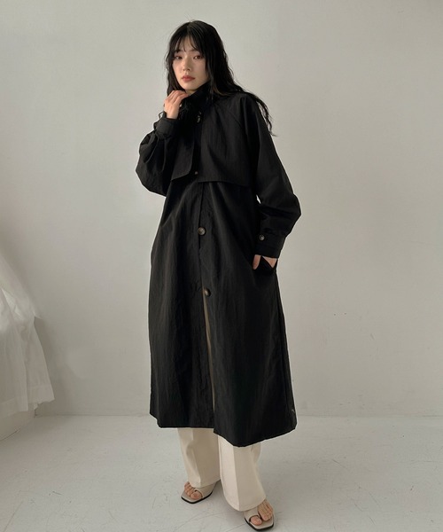 hellam（へラム）の「スタンドカラー ケープトレンチコート（トレンチコート・レディース・ベージュ/アイボリー/ブラック・FREE）」の13枚目の写真