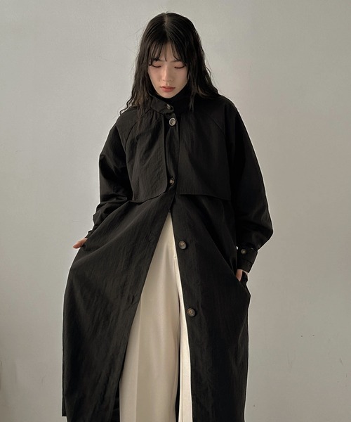 hellam（へラム）の「スタンドカラー ケープトレンチコート（トレンチコート・レディース・ベージュ/アイボリー/ブラック・FREE）」の15枚目の写真