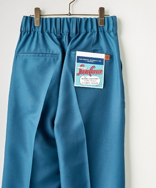 UNIVERSAL OVERALL（ユニバーサルオーバーオール）の「【LaLa Begin6・7月号掲載】[UNIVERSAL OVERALL/ユニバーサルオーバーオール] 別注 ドライツイル センタープレスストレートパンツ（スラックス・レディース・ブラック/ブルー/ブラウン/ベージュ・S/M）」の12枚目の写真