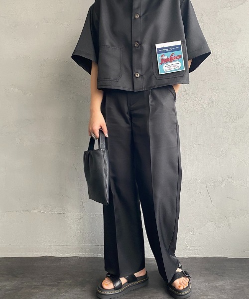 UNIVERSAL OVERALL（ユニバーサルオーバーオール）の「【LaLa Begin6・7月号掲載】[UNIVERSAL OVERALL/ユニバーサルオーバーオール] 別注 ドライツイル センタープレスストレートパンツ（スラックス・レディース・ブラック/ブルー/ブラウン/ベージュ・S/M）」の21枚目の写真