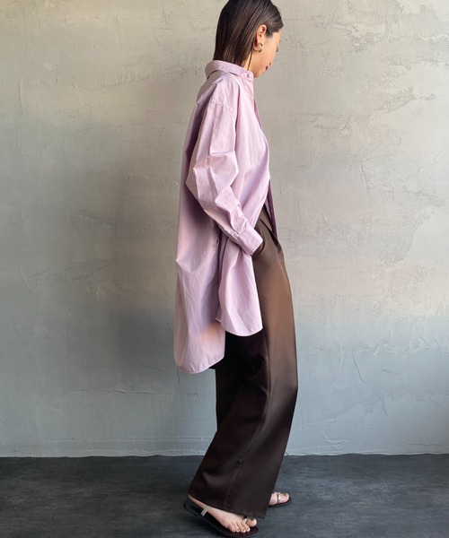 UNIVERSAL OVERALL（ユニバーサルオーバーオール）の「【LaLa Begin6・7月号掲載】[UNIVERSAL OVERALL/ユニバーサルオーバーオール] 別注 ドライツイル センタープレスストレートパンツ（スラックス・レディース・ブラック/ブルー/ブラウン/ベージュ・S/M）」の14枚目の写真