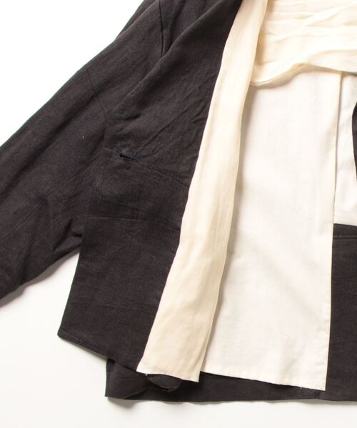 IKKUNA(イクナ)の「shawl-collar jacket/ショールカラージャケット(その他アウター・レディース・ブラウン系その他/チャコールグレー・1)」の4枚目の写真