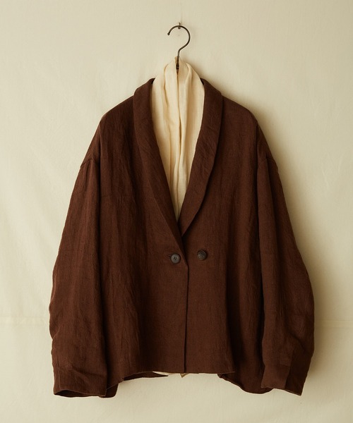 IKKUNA(イクナ)の「shawl-collar jacket/ショールカラージャケット(その他アウター・レディース・ブラウン系その他/チャコールグレー・1)」の7枚目の写真