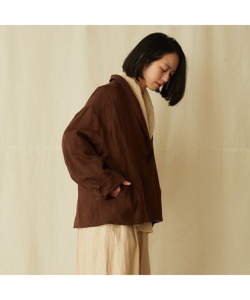 IKKUNA(イクナ)の「shawl-collar jacket/ショールカラージャケット(その他アウター・レディース・ブラウン系その他/チャコールグレー・1)」の8枚目の写真