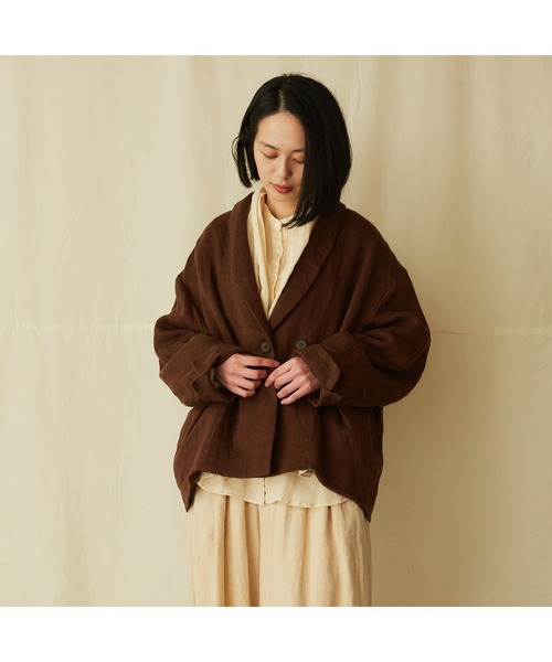 IKKUNA(イクナ)の「shawl-collar jacket/ショールカラージャケット(その他アウター・レディース・ブラウン系その他/チャコールグレー・1)」の10枚目の写真