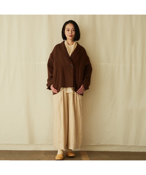IKKUNA(イクナ)の「shawl-collar jacket/ショールカラージャケット(その他アウター・レディース・ブラウン系その他/チャコールグレー・1)」の11枚目の写真