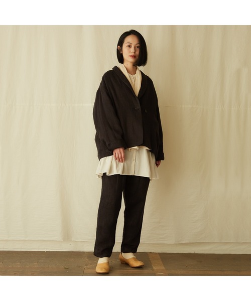 IKKUNA(イクナ)の「shawl-collar jacket/ショールカラージャケット(その他アウター・レディース・ブラウン系その他/チャコールグレー・1)」の15枚目の写真