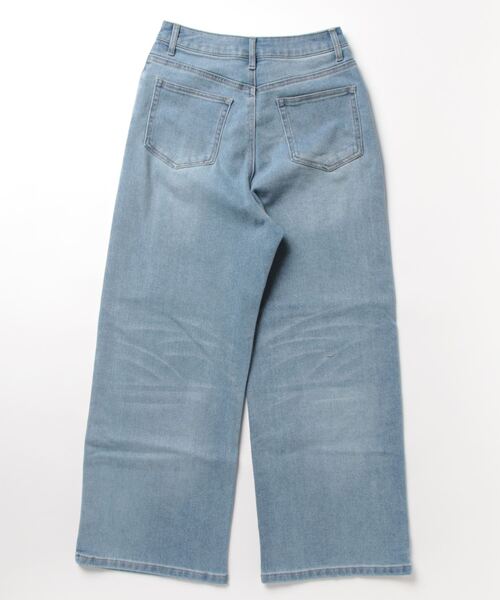coca(coca)(コカ)の「しゃがめるワイドデニム(デニムパンツ・レディース・ブルー・S/M/L)」の4枚目の写真